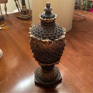 Vintage golden navy egg canister for decor